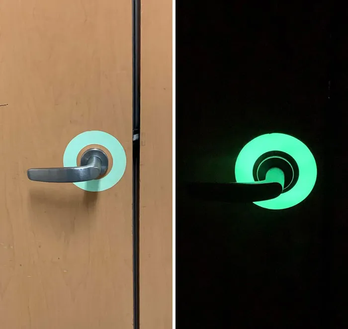 These Glow In The Dark Door Handle Stickers In Case The Power Goes Out When You’re In The Room