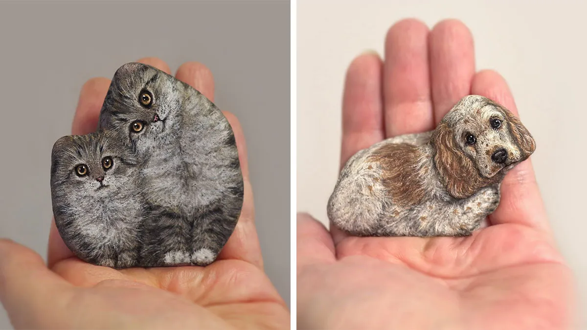Japanese Artist Brings Stones To Life By Painting Animals On Them (64 New Pics)