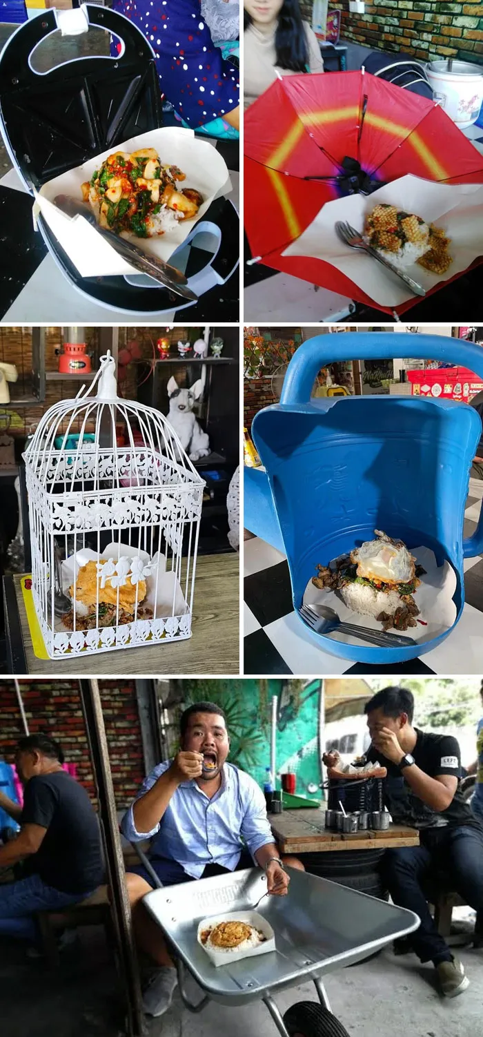 Thai Basil Chicken Here Always Served With Random Household Wares