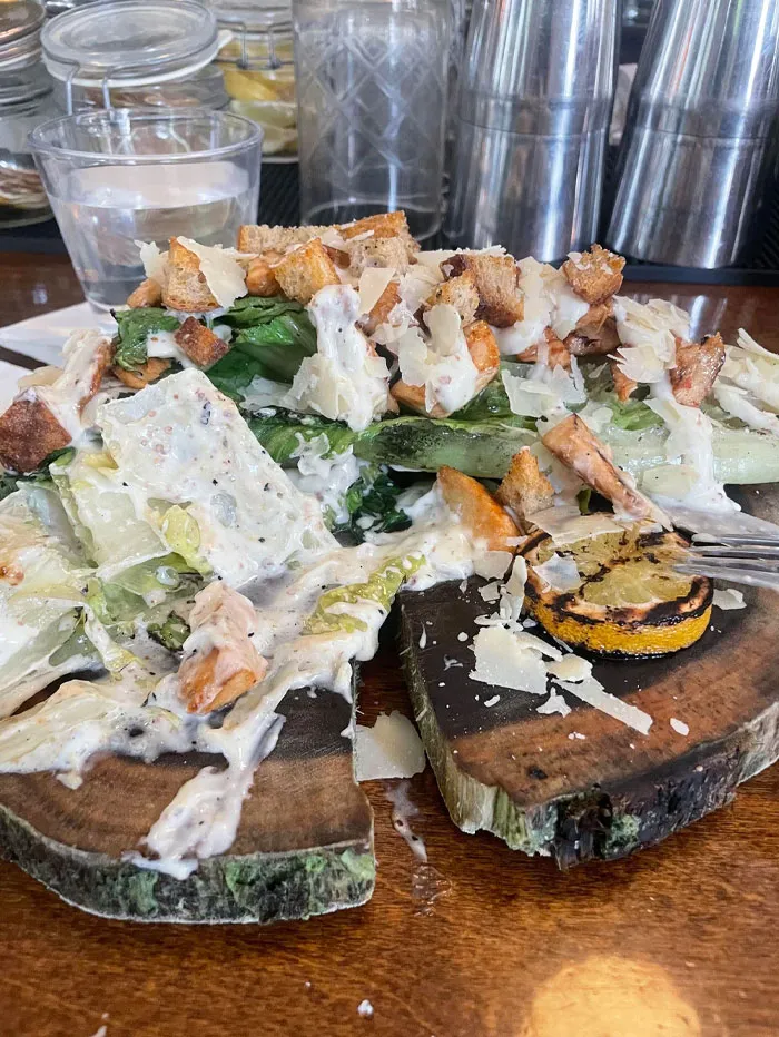 My Ceasar Salad On A Log….split In Twain