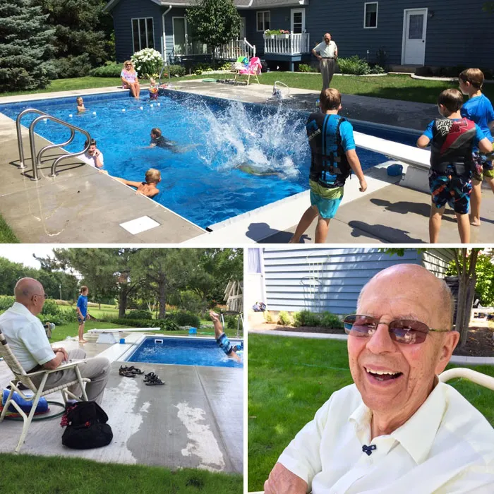 94-Year-Old Keith Davison, Lonely After Losing His Wife Of 66 Years, Built A Pool For The Neighborhood Kids