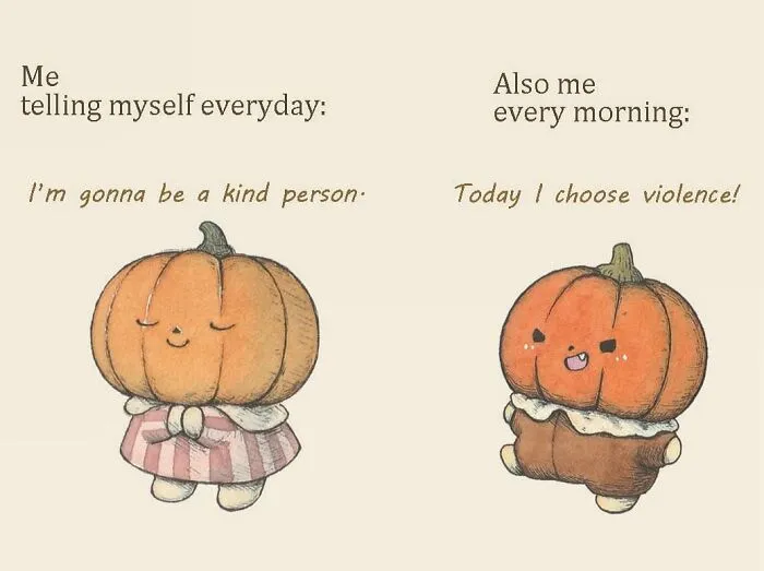 20 Illustrations Featuring A Cute Pumpkin That Hides A Surprisingly Dark Side