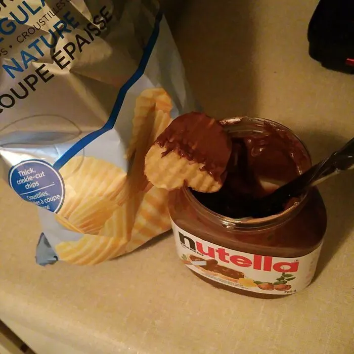 Yup, I Just Did That... Chips And Nutella! Dont Knock It Till You Try It!