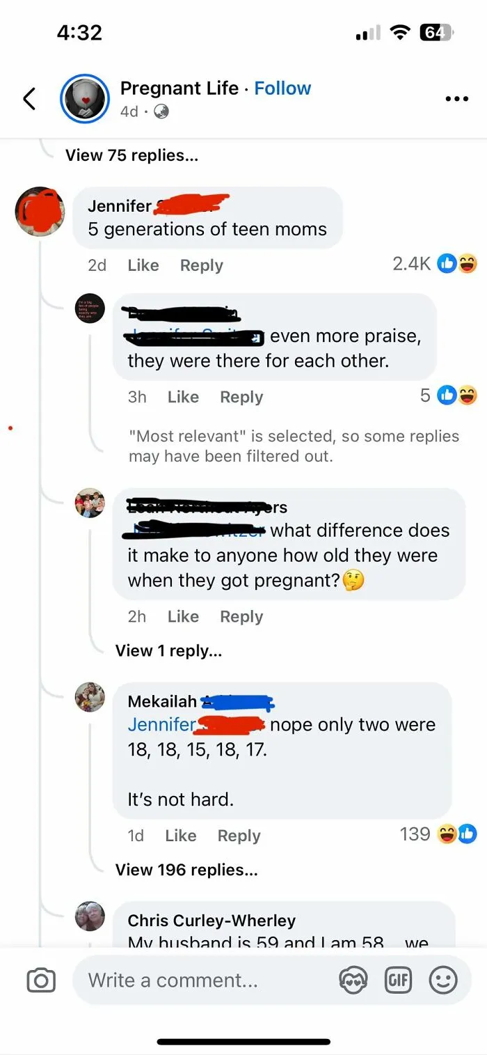 Facebook comments from an online group shaming overconfident know-it-alls who incorrectly correct others on teen moms.
