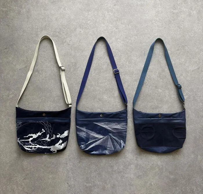 Hice estos bolsos con un colchón de aire perforado