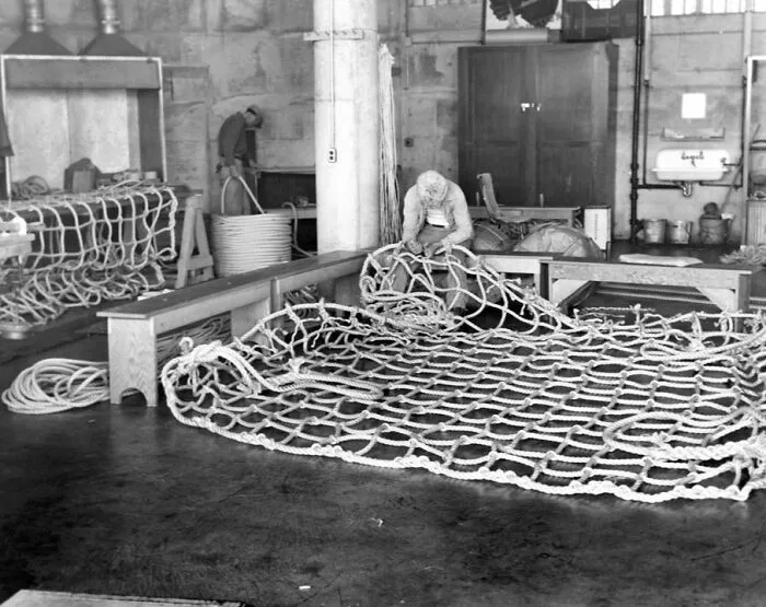 Alcatraz Inmates Making Cargo Nets