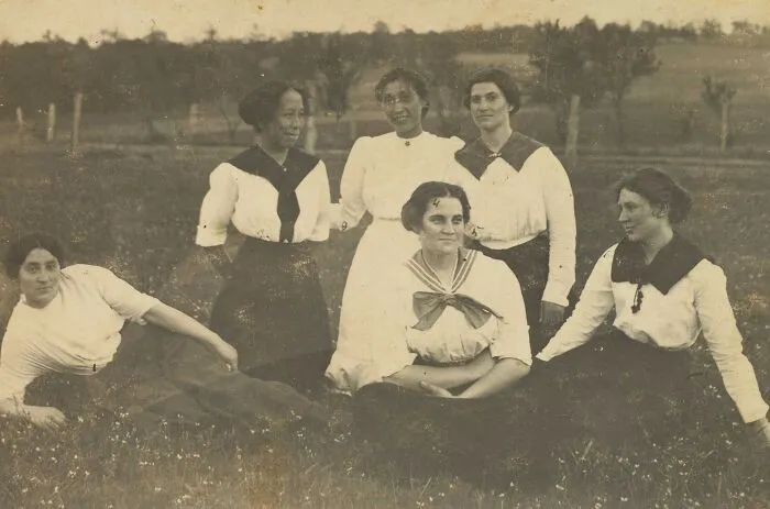 Female Students Posed Outside, Sac And Fox Indian Schools, Oklahoma, Circa 1910s