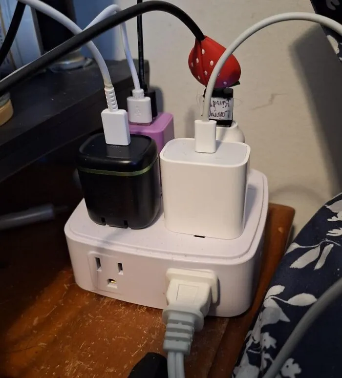 Your Tech Graveyard Of Chargers And Devices Can All Get Juiced Up Without Sparking An Electrical Fire With An <a Style="Display:inline;" Href="Https://Www.amazon.com/Surge-Protector-Power-Strip-Extension/Dp/B09pdlbfky?ie=utf8&th=1&linkcode=ll1&tag=bpflamingo-20&linkid=9ee4adbf1a1a1e3bf3d55bd73081d45b&language=en_us&ref_=as_li_ss_tl" Target="_blank">  <span Style="Font: Inherit; Color: #d74b1f;"> 8-Outlet Power Strip</Span>