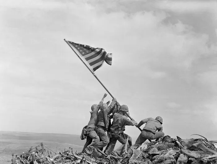 Raising The Flag On Iwo Jima, Iwo Jima, Japan, 23 February 1945