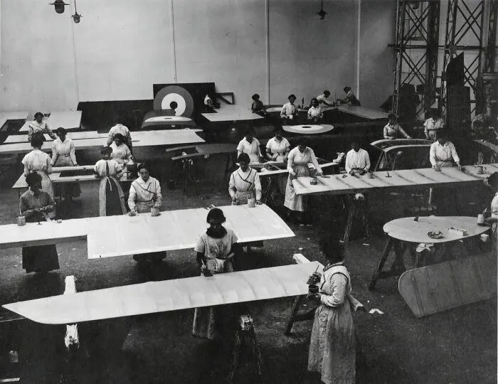 Women At Work In The Dope Room At An Aircraft Factory