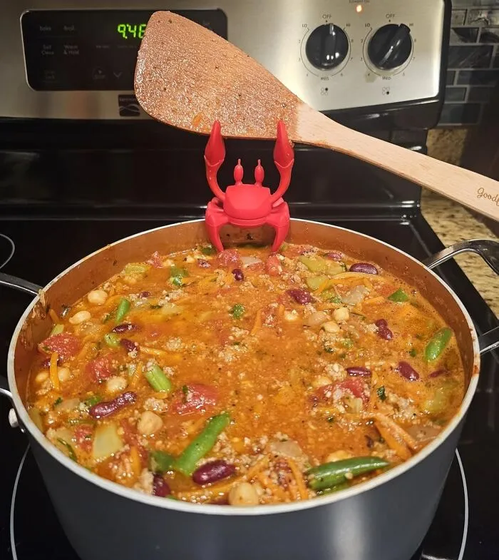 Your Messy Stirring Spoon Can Take A Cute, Crab-Shaped Break On The Side Of Your Pot, Keeping Your Counters Clean, With A <a Style="Display:inline;" Href="Https://Www.amazon.com/Spoon-Holder-Steam-Releaser-Ototo/Dp/B07vlbvqbp?ie=utf8&th=1&linkcode=ll1&tag=bpsalmon-20&linkid=8a9aadb9f31e72a0b371dc2aeee48068&language=en_us&ref_=as_li_ss_tl" Target="_blank">  <span Style="Font: Inherit; Color: #d74b1f;"> Silicone Crab Spoon Holder</Span>
