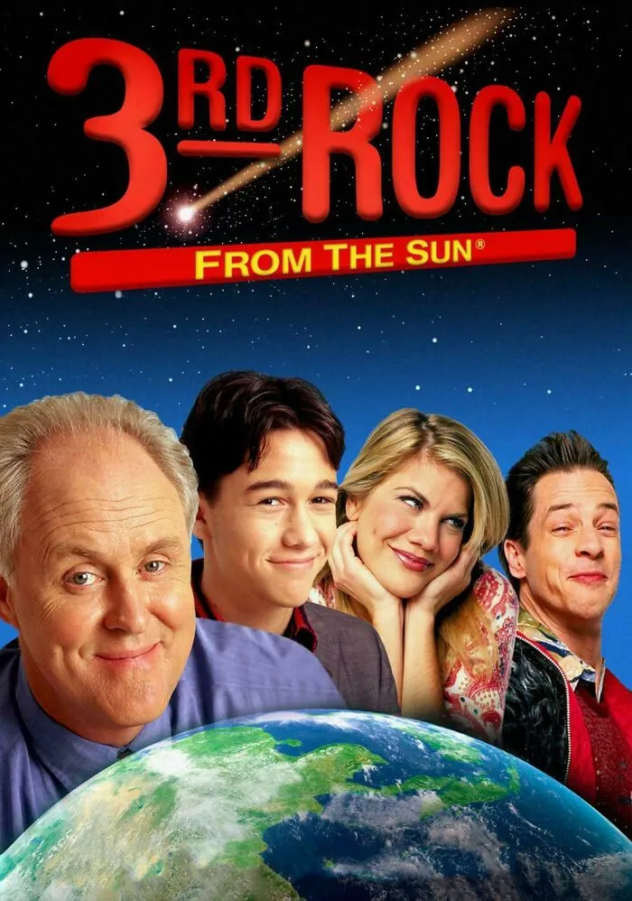 90s nostalgic memes 3rd Rock From The Sun TV show cast promotional image