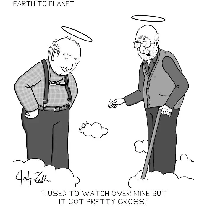 "Earth To Planet": 27 New Humorous Comics By Jody Zellman To Boost Your Mood