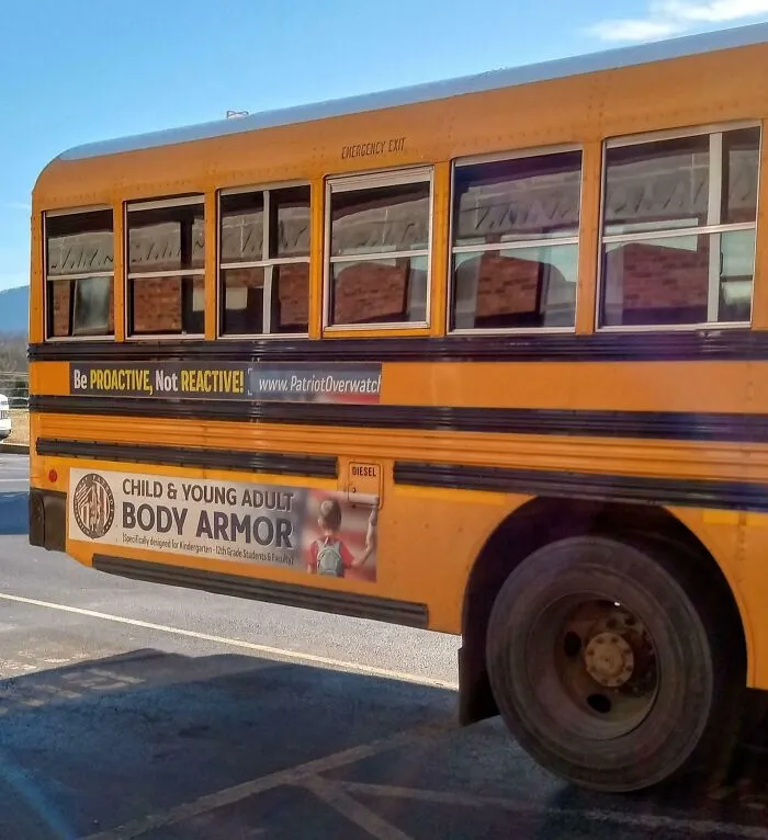 School Bus Advertisement For Body Armor