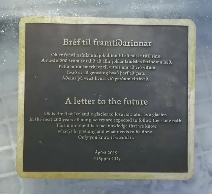 A Letter To Humans Of The Future On The Site Of Iceland's First Dead Glacier