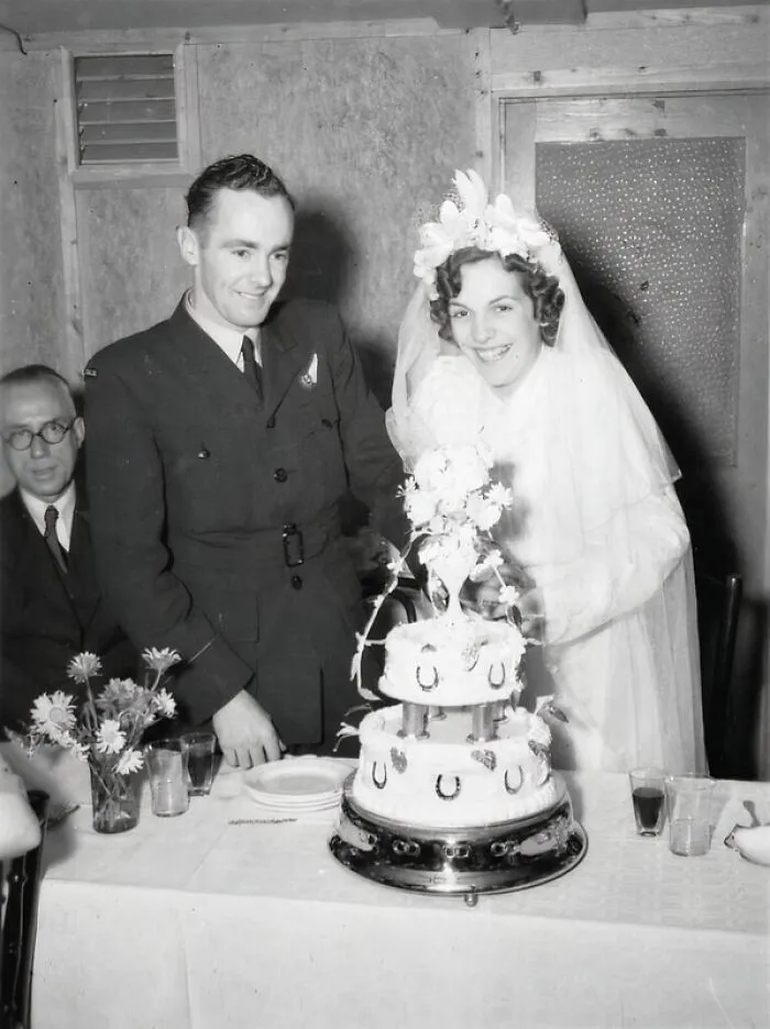 Alice Williams And Robert Wallace On Their Wedding Day, 1945