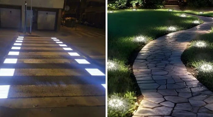 This Crosswalk Makes The Road Look Like A Charming Illuminated Garden Path. Plus, It Saves Lives