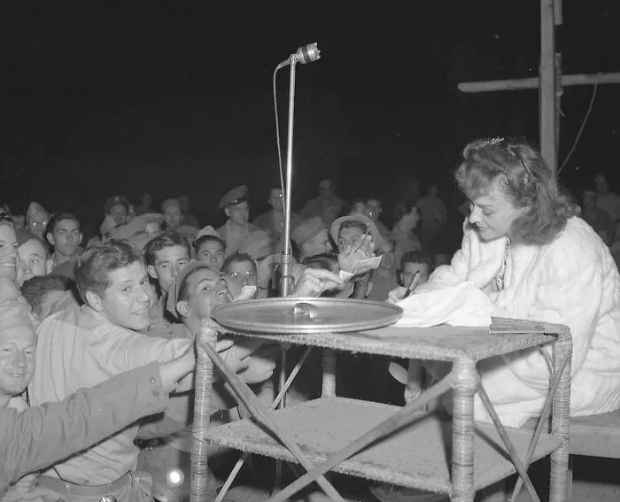 Actress Paulette Goddard Visits The 20th General Hospital
