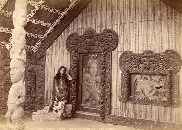 Carved Maori House