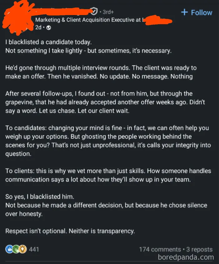 Recruiter Gets A Taste Of His Own Medicine And Can't Handle It
