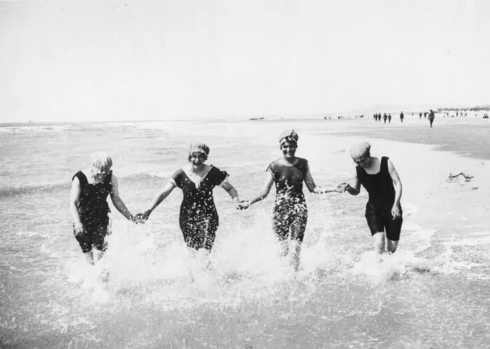Women's Auxiliary Army Corps Members Bathing, France, 1918