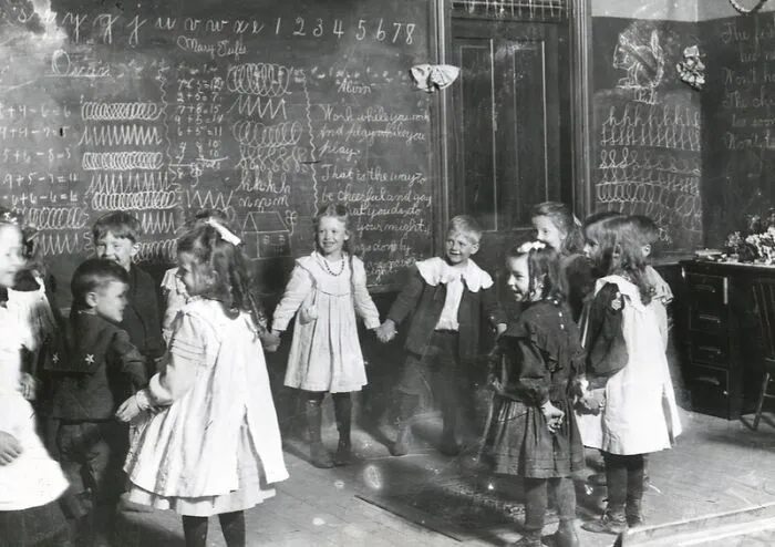 Children Playing In Their Classroom, Iowa, 1892