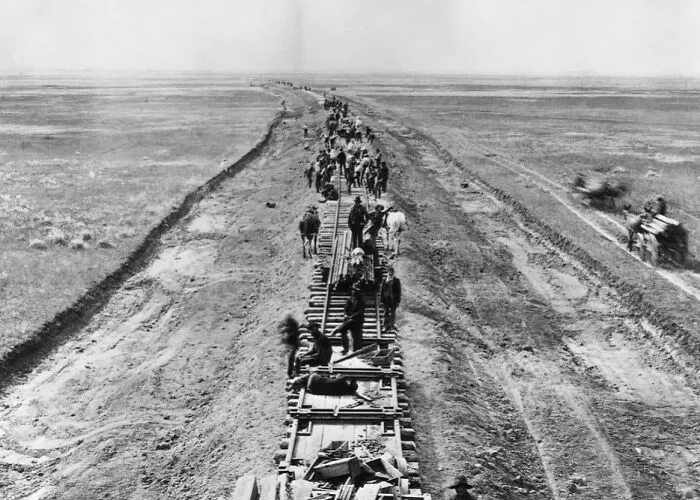 Construction Of The St. Paul, Mn To Seattle, WA Railroad, 1887