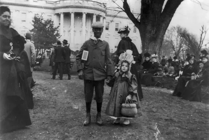 On The Lawn At The White House For The Easter Egg Roll, 1898