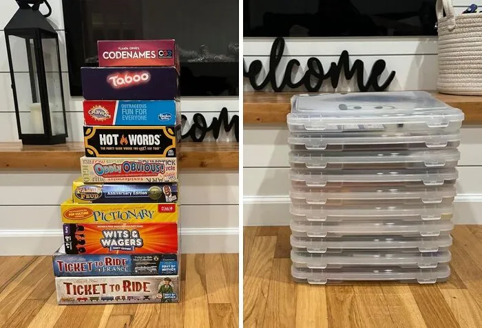 That Precarious Tower Of Mismatched Board Game Boxes In Your Closet Is Giving Everyone Secondhand Anxiety; It's Time To Decant Them Into Some Slim <a Style="Display:inline;" Href="Https://Www.amazon.com/Organizer-Snap-Tight-Portable-Magazines-Supplies/Dp/B01gtx8kq2?ie=utf8&th=1&linkcode=ll1&tag=bpgazelle-20&linkid=a128fd6557adb1ad2ee348457e42f665&language=en_us&ref_=as_li_ss_tl" Target="_blank"> <span Style="Font: Inherit; Color: #d74b1f;"> Board Game Storage Containers </Span>