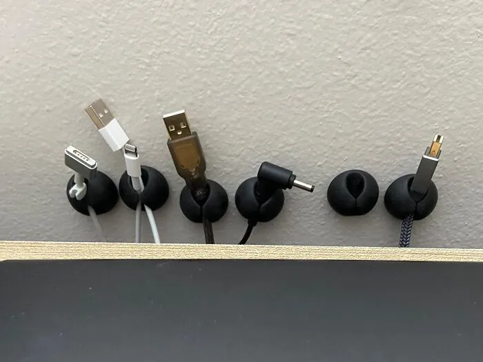 Your Phone Charger Is Tired Of Making That Daily, Dramatic Bungee Jump Off Your Nightstand; Give It A Designated Spot To Chill With Some <a Style="Display:inline;" Href="Https://Www.amazon.com/Organizer-Management-Adhesive-Multipurpose-Electrical/Dp/B08jx5np9p?ie=utf8&th=1&linkcode=ll1&tag=bpgazelle-20&linkid=db74de1ac12032ade3308bf49bd98f85&language=en_us&ref_=as_li_ss_tl" Target="_blank"> <span Style="Font: Inherit; Color: #d74b1f;"> Adhesive Cable Clips </Span>