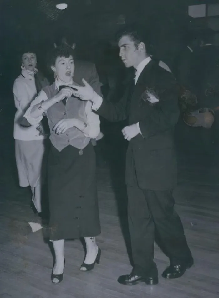 Teddy Boy Johnny Gard Dances With A "Judie" (Teddy Girl) In A London Suburban Dance Hall, 1954