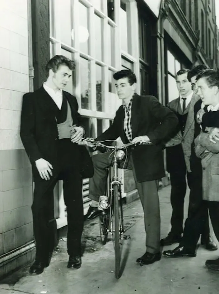 Boys Wearing Edwardian Style Clothes At The "Teen Canteen" At Elephant & Castle, South London, July 1955