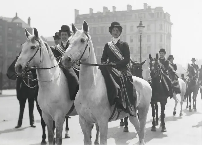 Suffragettes In A Procession To Promote The Women’s Exhibition, In London, 1909