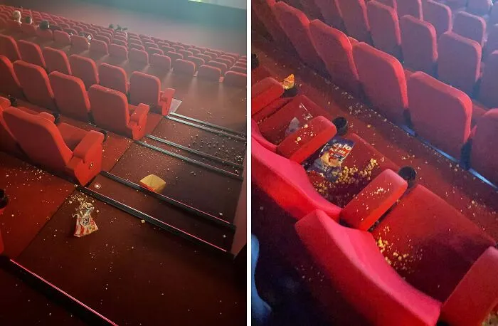 Los pobres empleados tuvieron 30 minutos para limpiar una sala entera que lucía así