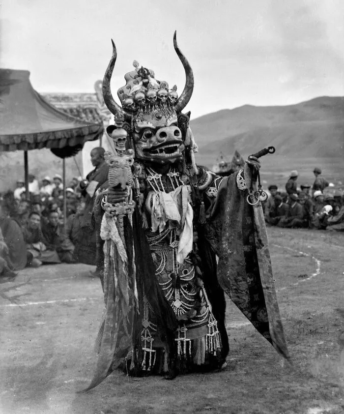 A Tsam Mask Dance In Mongolia In 1925
