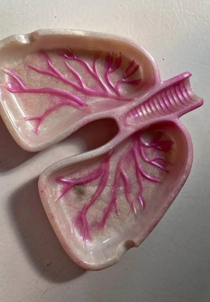 Cenicero en forma de pulmones