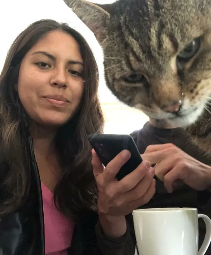 Quería tomarme una foto con mi novia. Alguien vino a interrumpirme. El resultado me pareció bastante interesante.