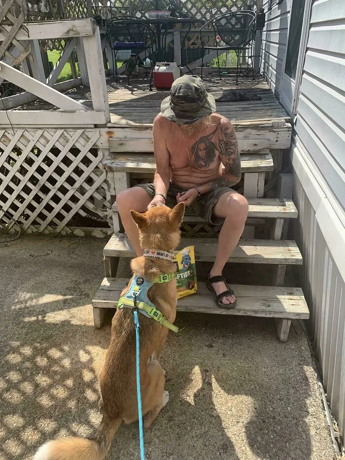 This Guy, My Neighbor, Gives Treats To My Dog Every Time We Pass His House If He’s Outside. He Doesn’t Even Own A Dog. He Bought That Bag Of Treats For Mine
