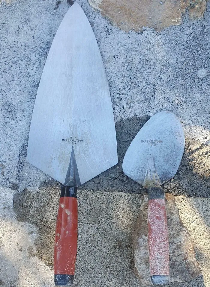 My Old Trowel I Use For Stonework And A New One