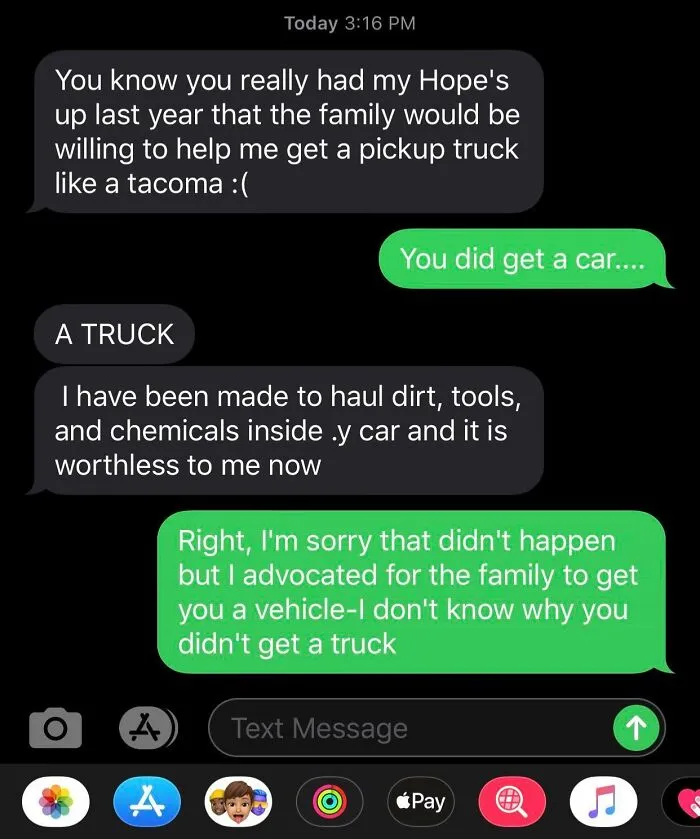 Brother Is Mad Because He Got A Car Instead Of A Truck From My Family And Somehow It’s My Fault
