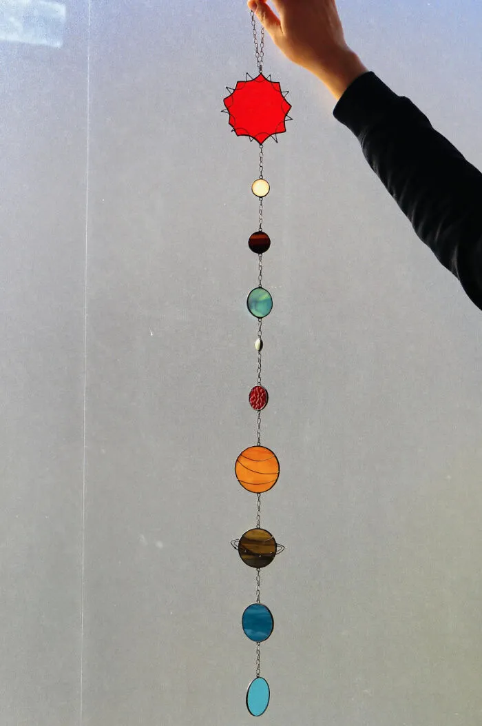 I Made Space Theme Hanging Suncatcher