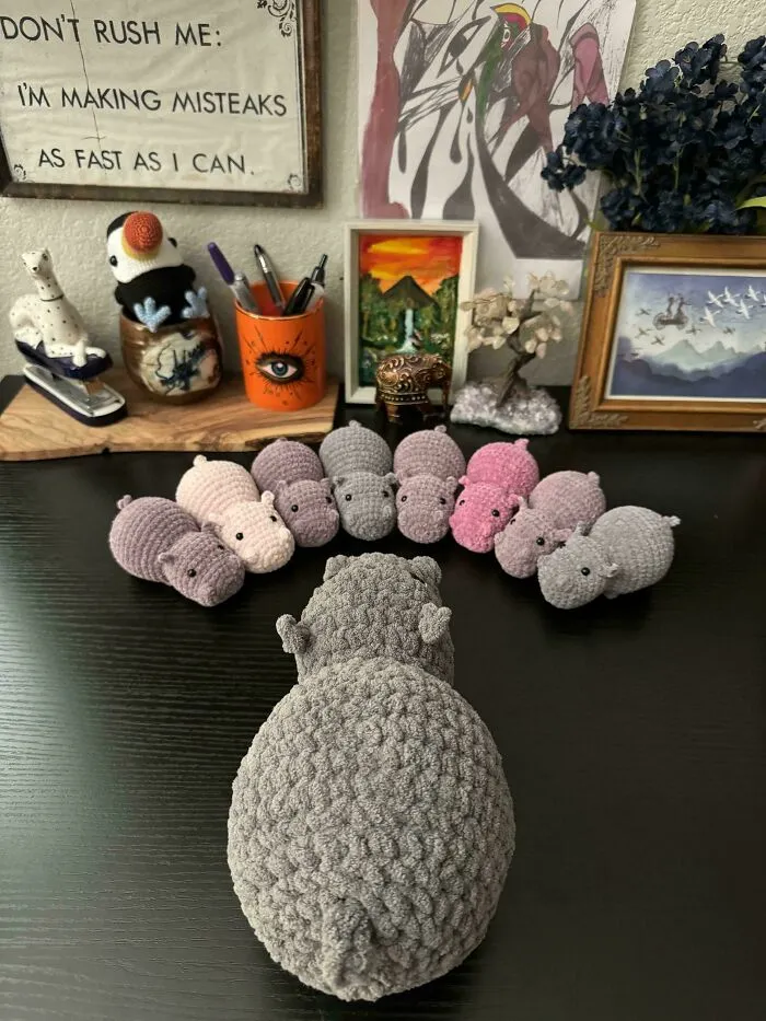 Made Some Hippos As Party Favors For My Daughter’s Birthday. I Laughed When I Saw How My Husband Had Arranged Them 😂