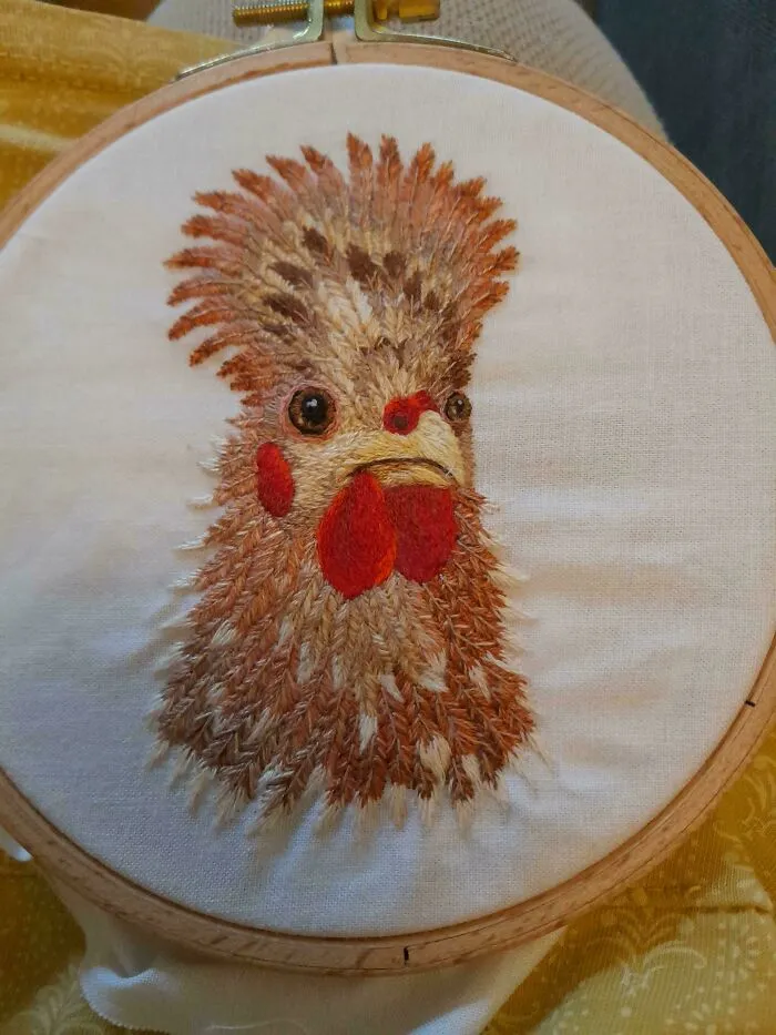Frizzle Chicken Embroidery