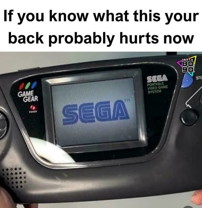 SEGA Game Gear handheld console showing SEGA logo, a classic ’90s posts memory from retro gaming.