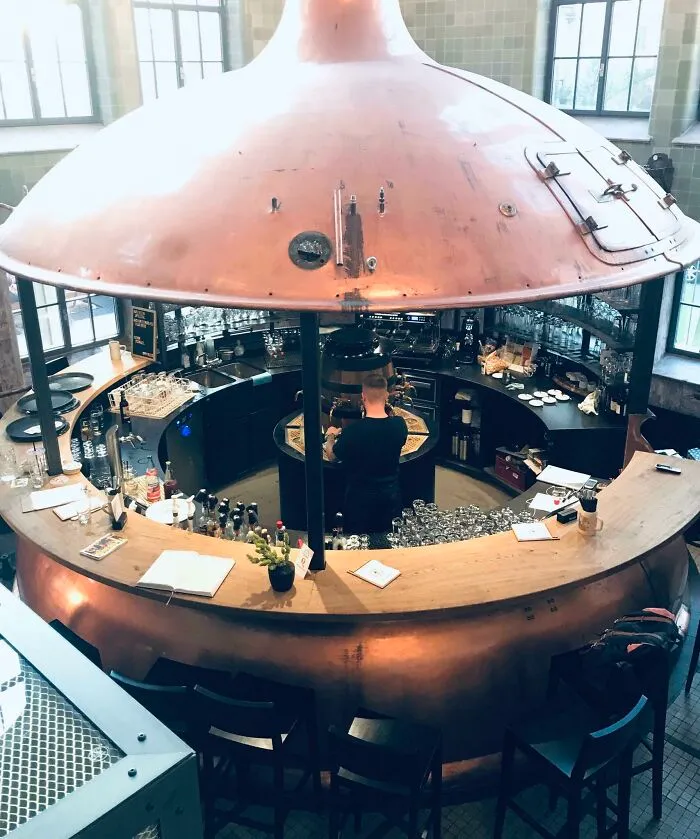 A Bar In An Old Brewing Kettle
