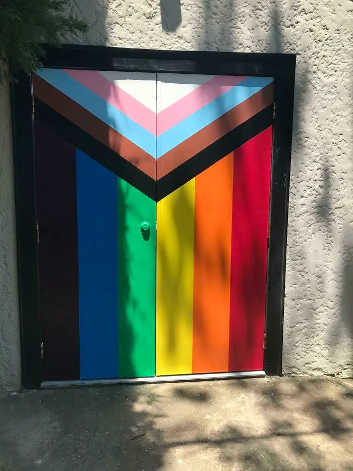 Some Guy Spraypainted Some Very Explicit Anti-Gay Slurs On A Garage Down The Street (A Gay Couple Live There), So Our Neighborhood Got Together And Painted This