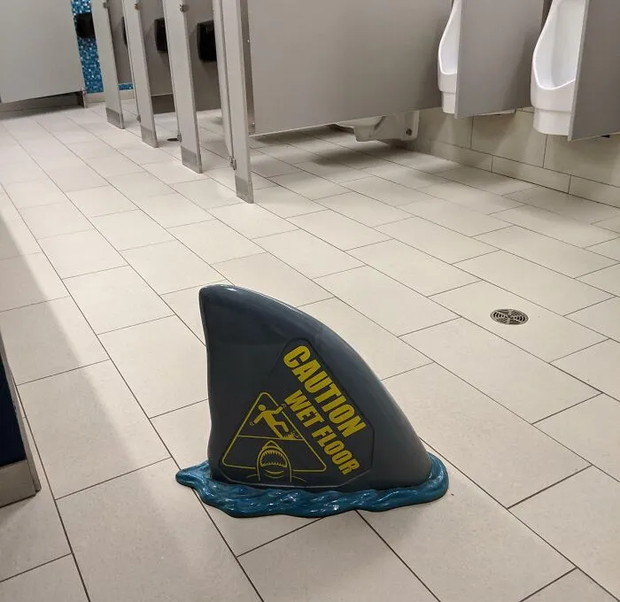 This Wet Floor Sign At The Toronto Aquarium