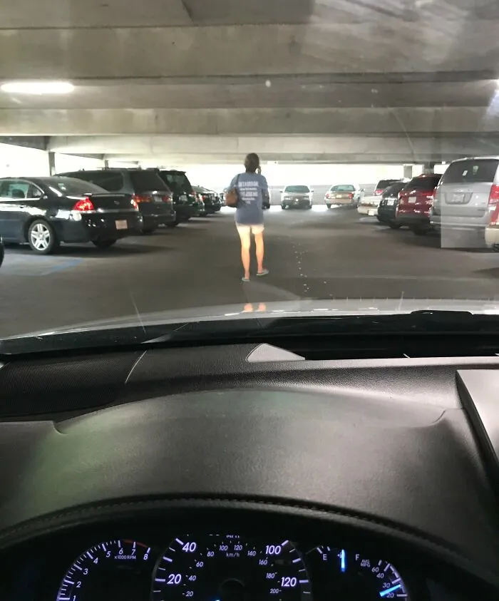 Walked Down The Middle Of The Aisle For 10 Minutes Blocking Me From Being Able To Pass, Walking At Less Than A Normal Pace, Talking On The Phone