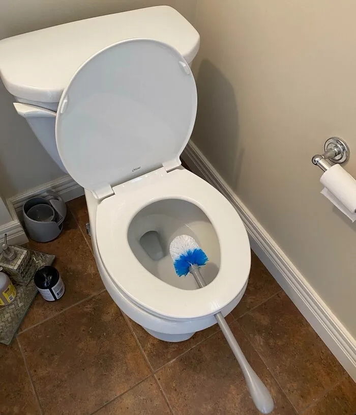 Hack For Drying The Toilet Brush