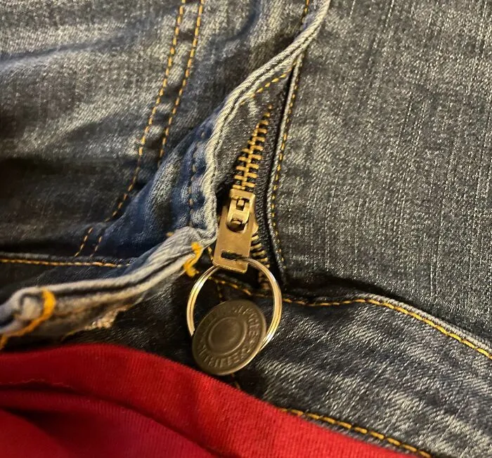 Zipper Always Falling Down? Use A Key Ring To Keep It Up